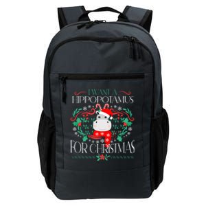 I Want A Hippopotamus For Christmas Xmas Hippo Cute Funny Gift Daily Commute Backpack