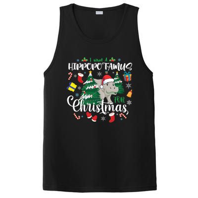 I Want A Hippopotamus For Christmas Xmas Hippo For Funny Gift PosiCharge Competitor Tank