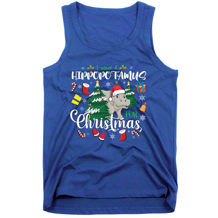 I Want A Hippopotamus For Christmas Xmas Hippo For Funny Gift Tank Top