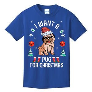 I Want A Pug For Christmas Xmas Pug Funny Gift Kids T-Shirt