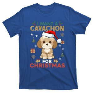 I Want A Cavachon For Christmas Cute Dog Lover Family Pajama Gift T-Shirt