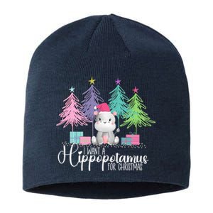 I Want A Hippopotamus For Christmas Xmas Hippo For Women Sustainable Beanie