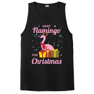 I Want A Flamingo For Christmas Funny Cute Holiday Cute Gift PosiCharge Competitor Tank