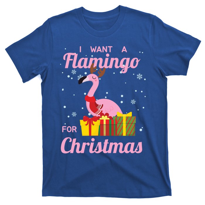 I Want A Flamingo For Christmas Funny Cute Holiday Cute Gift T-Shirt