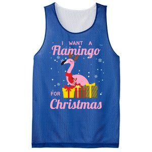 I Want A Flamingo For Christmas Funny Cute Holiday Cute Gift Mesh Reversible Basketball Jersey Tank