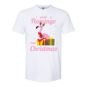 I Want A Flamingo For Christmas Funny Cute Holiday Cute Gift Softstyle CVC T-Shirt