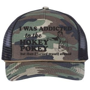 I Was Addicted To The Hokey Pokey Punny Dancing Dance Joke Retro Rope Trucker Hat Cap