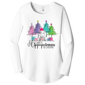 I Want A Hippopotamus For Christmas Hippo Xmas Women's Perfect Tri Tunic Long Sleeve Shirt