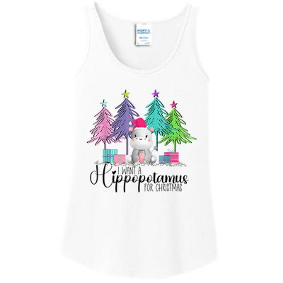 I Want A Hippopotamus For Christmas Hippo Xmas Ladies Essential Tank