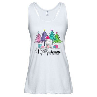 I Want A Hippopotamus For Christmas Hippo Xmas Ladies Essential Flowy Tank