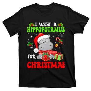 I Want A Hippopotamus For Christmas Xmas Hippo T-Shirt