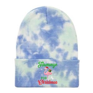 I Want A Flamingo For Christmas Funny Gift Tie Dye 12in Knit Beanie