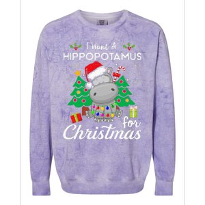 I Want A Hippopotamus For Christmas Xmas Costume Colorblast Crewneck Sweatshirt