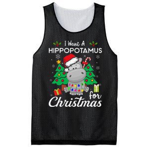 I Want A Hippopotamus For Christmas Xmas Costume Mesh Reversible Basketball Jersey Tank