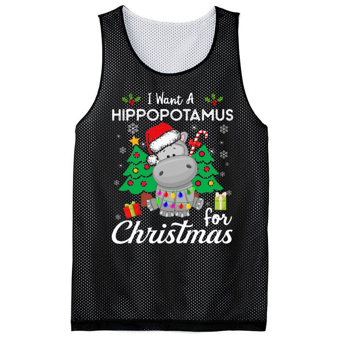 I Want A Hippopotamus For Christmas Xmas Costume Mesh Reversible Basketball Jersey Tank