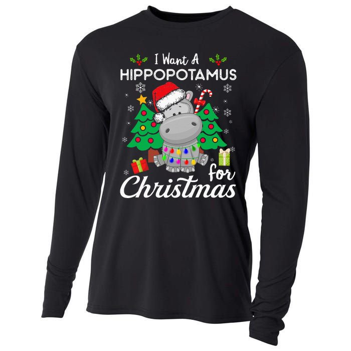 I Want A Hippopotamus For Christmas Xmas Costume Cooling Performance Long Sleeve Crew