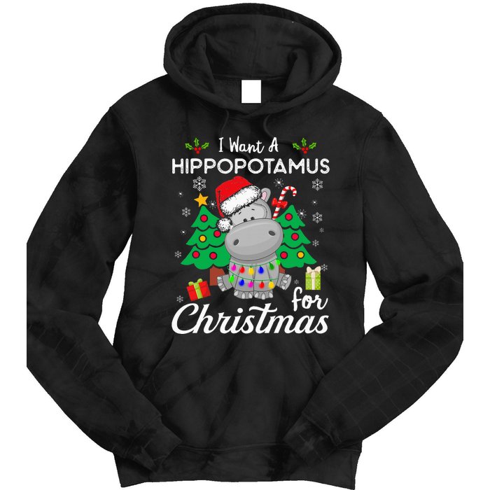 I Want A Hippopotamus For Christmas Xmas Costume Tie Dye Hoodie