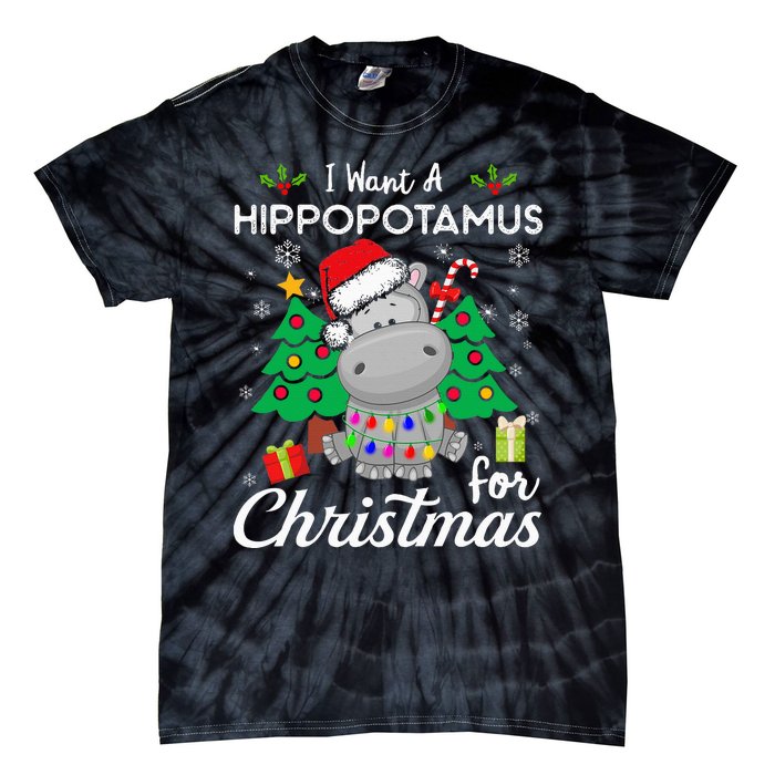 I Want A Hippopotamus For Christmas Xmas Costume Tie-Dye T-Shirt