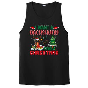 I Want A Dachshund Dog For Christmas Xmas Dachshund Reindeer Gift PosiCharge Competitor Tank