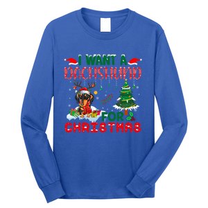 I Want A Dachshund Dog For Christmas Xmas Dachshund Reindeer Gift Long Sleeve Shirt