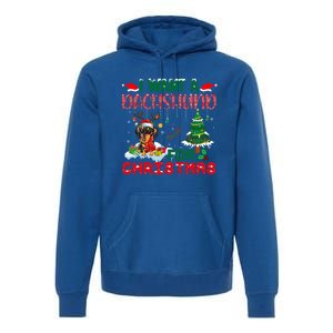 I Want A Dachshund Dog For Christmas Xmas Dachshund Reindeer Gift Premium Hoodie