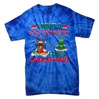 I Want A Dachshund Dog For Christmas Xmas Dachshund Reindeer Gift Tie-Dye T-Shirt