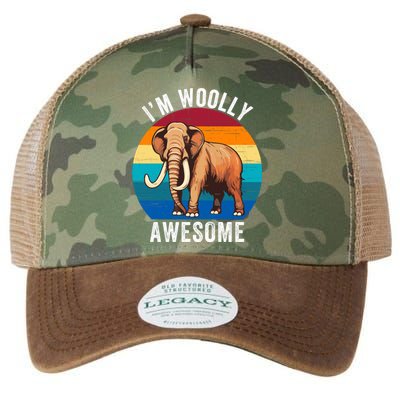 IM Woolly Awesome Funny Woolly Mammoth Retro Sunset Vintage Legacy Tie Dye Trucker Hat