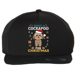 I Want A Cockapoo For Christmas Cute Dog Lover Owner Pajamas Gift Wool Snapback Cap