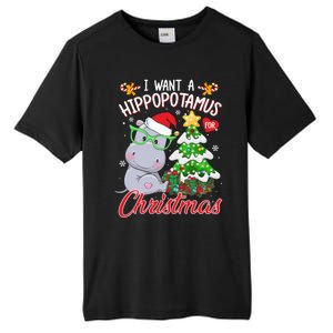 I Want A Hippopotamus For Christmas Xmas Hippo For Gift Tall Fusion ChromaSoft Performance T-Shirt