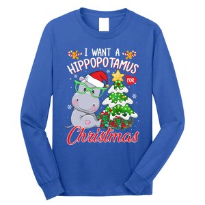 I Want A Hippopotamus For Christmas Xmas Hippo For Gift Long Sleeve Shirt