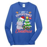 I Want A Hippopotamus For Christmas Xmas Hippo For Gift Tall Long Sleeve T-Shirt