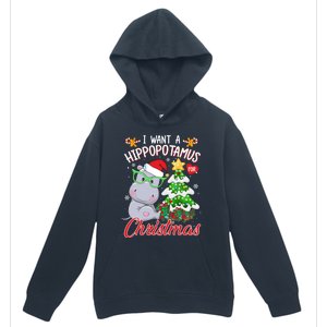 I Want A Hippopotamus For Christmas Xmas Hippo For Gift Urban Pullover Hoodie