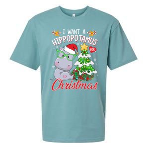 I Want A Hippopotamus For Christmas Xmas Hippo For Gift Sueded Cloud Jersey T-Shirt