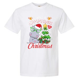 I Want A Hippopotamus For Christmas Xmas Hippo For Gift Garment-Dyed Heavyweight T-Shirt