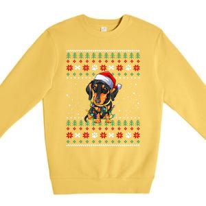 I Want A Dachshund For Christmas Ugly Sweater Dog Xmasoutfit Cute Gift Premium Crewneck Sweatshirt