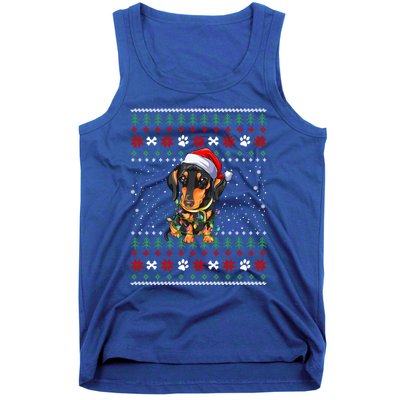 I Want A Dachshund For Christmas Ugly Sweater Dog Xmasoutfit Cute Gift Tank Top