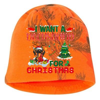 I Want A Dachshund Dog For Christmas Xmas Dachshund Reindeer Gift Kati - Camo Knit Beanie