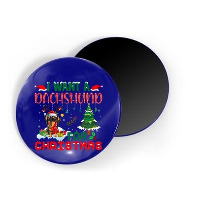 I Want A Dachshund Dog For Christmas Xmas Dachshund Reindeer Gift Magnet