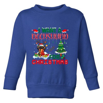 I Want A Dachshund Dog For Christmas Xmas Dachshund Reindeer Gift Toddler Sweatshirt