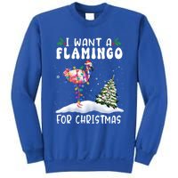 I Want A Flamingo For Christmas Santa Hat Funny Xmas Cute Gift Sweatshirt