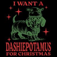 I Want A Dashiepotamus For Christmas Dachshund Hippopotamus 16 in Basic Backpack