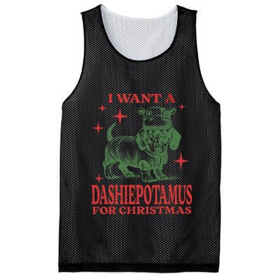 I Want A Dashiepotamus For Christmas Dachshund Hippopotamus Mesh Reversible Basketball Jersey Tank