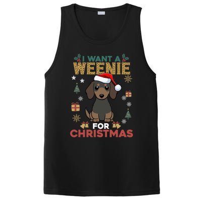 I Want A Weenie For Christmas Dachshund Dog Lovers Pajama Gift PosiCharge Competitor Tank