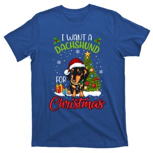 I Want A Dachshund For Christmas Xmas Hippo Gift T-Shirt