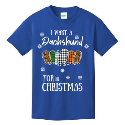 I Want A Dachshund For Christmas Weenie Mom Gift Kids T-Shirt