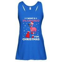 I Want A Flamingo For Christmas Gift Ugly Xmas Pajama Great Gift Ladies Essential Flowy Tank