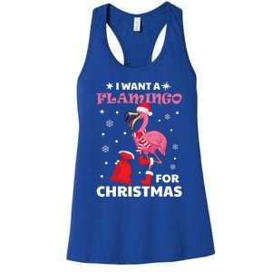 I Want A Flamingo For Christmas Gift Ugly Xmas Pajama Great Gift Women's Racerback Tank