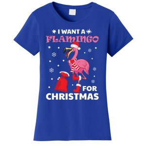 I Want A Flamingo For Christmas Gift Ugly Xmas Pajama Great Gift Women's T-Shirt