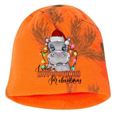 I Want A Hippopotamus For Christmas Funny Hippo Meaningful Gift Kati - Camo Knit Beanie