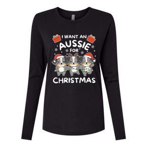 I Want An Australian Shepherd For Christmas Cute Dogs Great Gift Womens Cotton Relaxed Long Sleeve T-Shirt